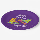 Roller Blades Skate Kindergeburtstag Party Skaten Pappteller (Schrägansicht)