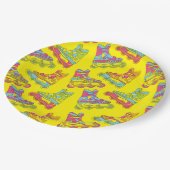 Roller Blades Skate Kindergeburtstag Party Skaten Pappteller (Schrägansicht)