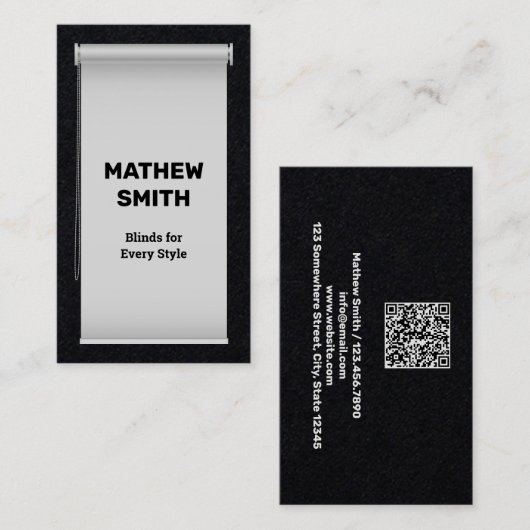 Roller Blinds QR Business Card Visitenkarte (Vorne/Hinten)