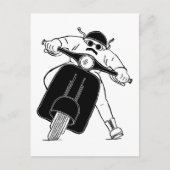 Roller Born to be Wild Scooter Zeichnung Postkarte (Vorderseite)