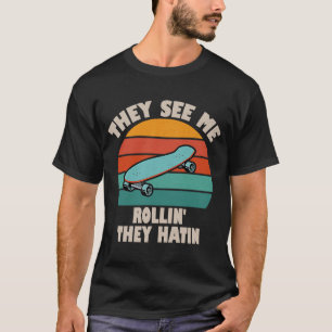 Roller Boy Skater Skaten Retro Vintag 70er 80er Sk T-Shirt