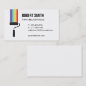 Roller Brush Rainbow Paint Painting Business Card Visitenkarte (Vorne/Hinten)
