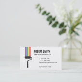 Roller Brush Rainbow Paint Painting Business Card Visitenkarte (Stehend Vorderseite)