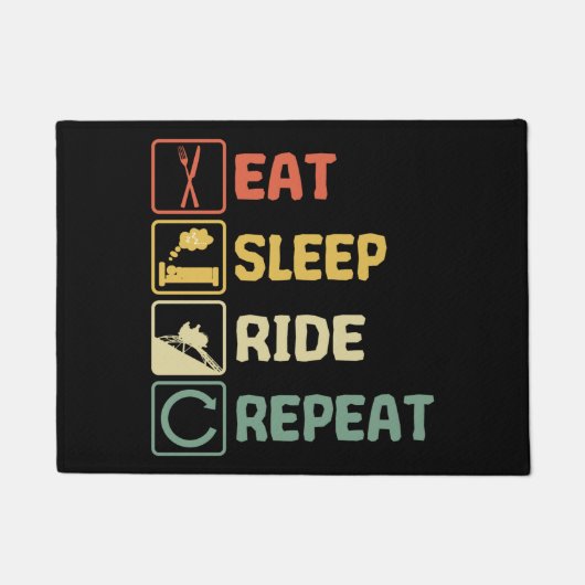 Roller coaster Eat Sleep Ride Repeat Retro Funny Fußmatte (Vorderseite)