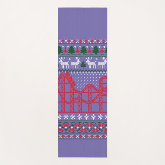 Roller Coaster Scene Ugly Christmas Sweater Yogamatte (Vorderseite)