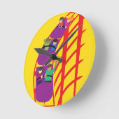 Roller Coaster Upclose Runde Wanduhr (Winkel)