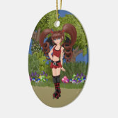 Roller Derby Anime Fairy Skaten Keramikornament (Links)
