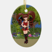 Roller Derby Anime Fairy Skaten Keramikornament (Hinten)