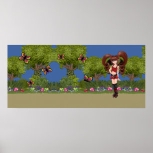 Roller Derby Anime Fairy Skaten Poster