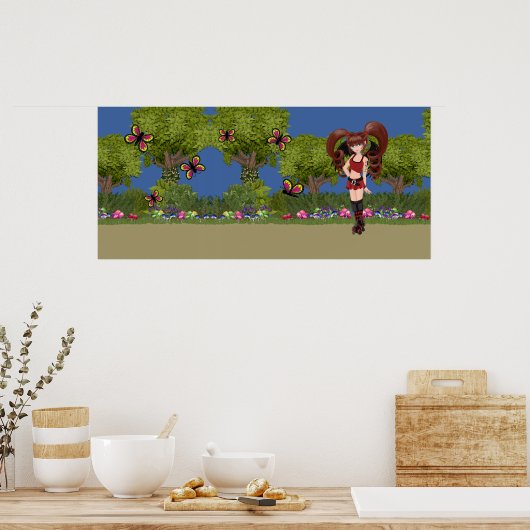 Roller Derby Anime Fairy Skaten Poster (Küche)