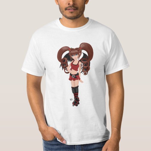 Roller Derby Anime Fairy Skaten T-Shirt (Vorderseite)