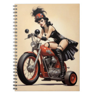 Roller Derby Biker Chick Notizblock