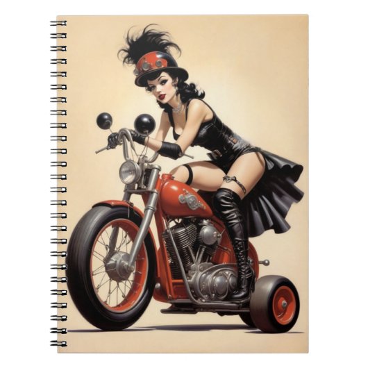 Roller Derby Biker Chick Notizblock (Vorderseite)