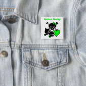 Roller Derby Heart (grün) Button (Beispiel)