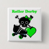Roller Derby Heart (grün) Button (Vorderseite)