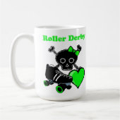 Roller Derby Heart (grün) Kaffeetasse (Links)
