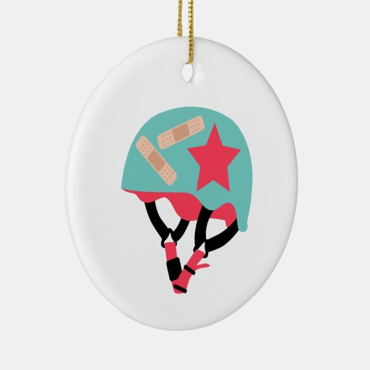 Roller Derby Helmet Keramik Ornament (Rechts)