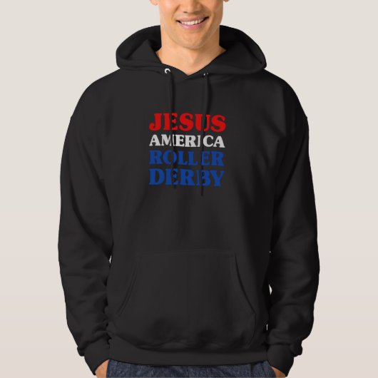Roller Derby I Liebe Roller Derby Jesus und Roller Hoodie (Vorderseite)