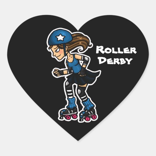 Roller Derby Jammer Herz-Aufkleber (Vorderseite)