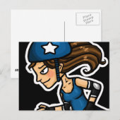 Roller Derby Jammer Postkarte (Vorne/Hinten)
