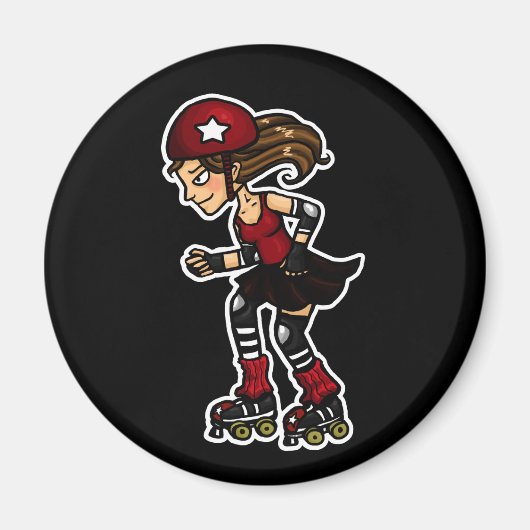 Roller Derby Jammer red Magnet (Vorne)