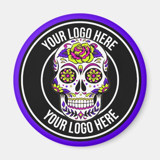 Roller Derby Logo Lila Schwarz Magnet (Vorne)