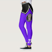 Roller Derby Logo Lila Schwarz Mannschaftsname Uni Leggings (Links)