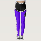 Roller Derby Logo Lila Schwarz Mannschaftsname Uni Leggings (Vorderseite)