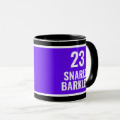 Roller Derby Logo Lila Schwarz Teamname Uniform Tasse (VorderseiteRechts)