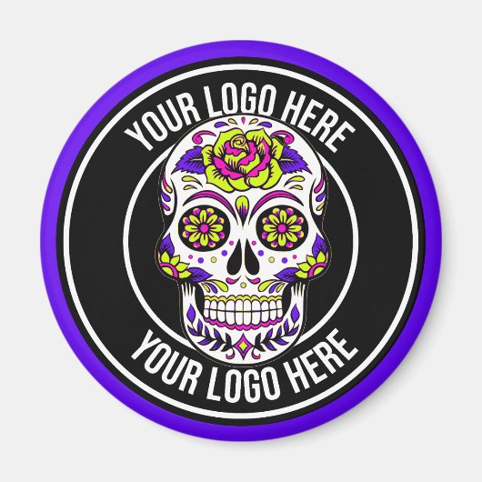 Roller Derby Logo Purple Black Magnet (Vorne)