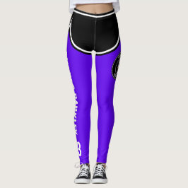 Roller Derby Logo Purple Black Team Name Uniform Leggings