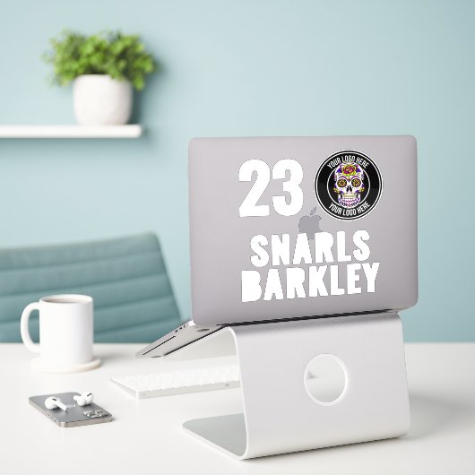 Roller Derby Logo White Team Name Helmet Aufkleber (Laptop auf Schreibtisch)