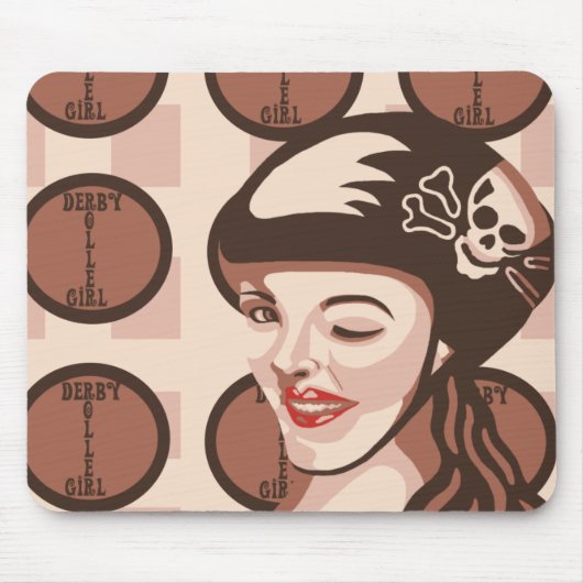 Roller Derby Mädchen Mousepad (Vorne)