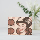Roller Derby Mädchen Postkarte (Stehend Vorderseite)