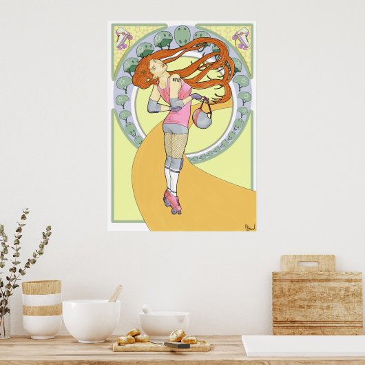 Roller Derby Nouveau Poster (Küche)