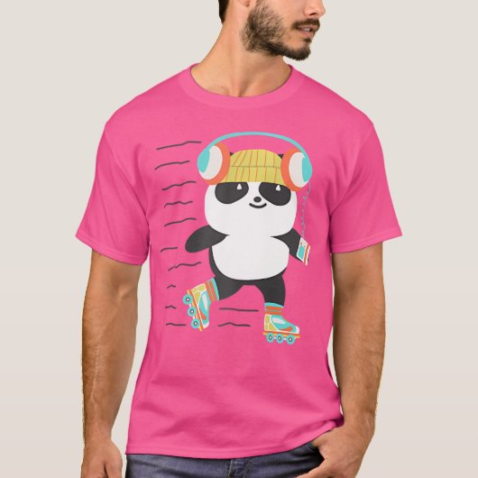 Roller Derby Panda Rollschuhfahren T-Shirt (Vorderseite)