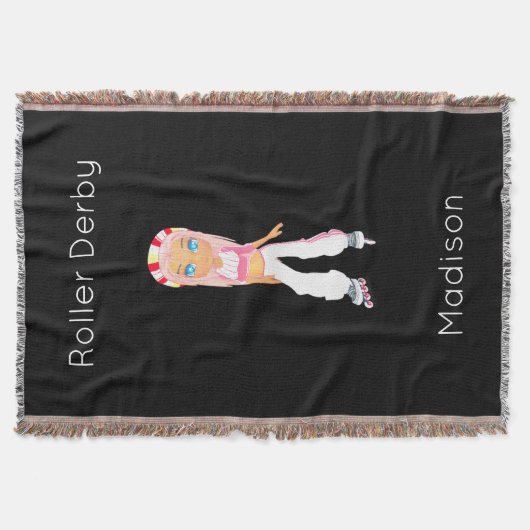 Roller Derby personalisierte Wurfdecke Decke (Vorderseite)