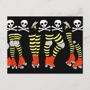 Roller Derby Postcard Postkarte