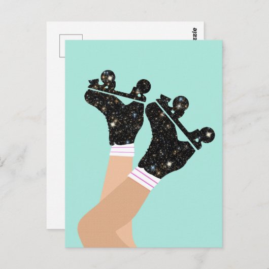Roller Derby-Roller-Skate Postkarte (Vorne/Hinten)