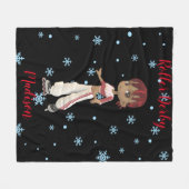 Roller Derby Schneeflocke Fleecedecke (Vorderseite (Horizontal))