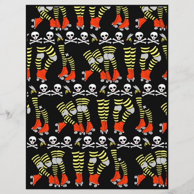 Roller Derby Scrapbook Paper 8,5" x 11" (Vorderseite)