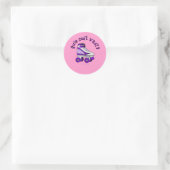 Roller Derby Skate - Lila Runder Aufkleber (Tasche)