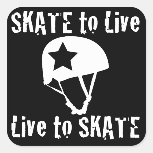 Roller Derby, Skate Live to Skate, Jammer Quadratischer Aufkleber (Vorderseite)