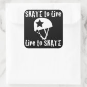 Roller Derby, Skate Live to Skate, Jammer Quadratischer Aufkleber (Tasche)