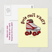 Roller Derby Skate - Rot Postkarte (Vorne/Hinten)