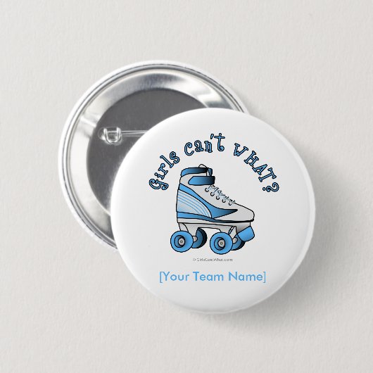 Roller Derby Skate - Sky Blue Button (Vorne & Hinten)