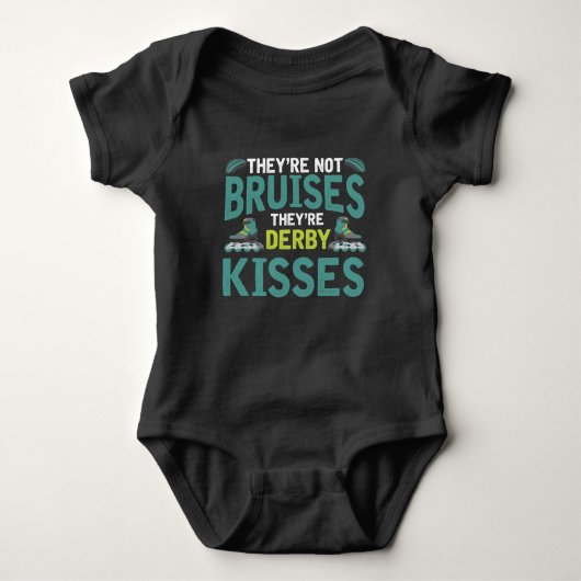 Roller Derby Skater Skaten Bruises Stunt Kisses Baby Strampler (Vorderseite)
