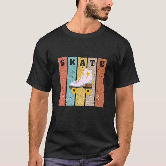 Roller Derby Skating Retro Vintage Skater T-Shirt (Vorderseite)