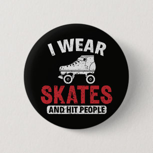 Roller Derby Skating Skate Schlittschuhläufer Button