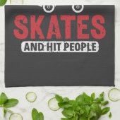 Roller Derby Skating Skate Schlittschuhläufer Geschirrtuch (Gefaltet)